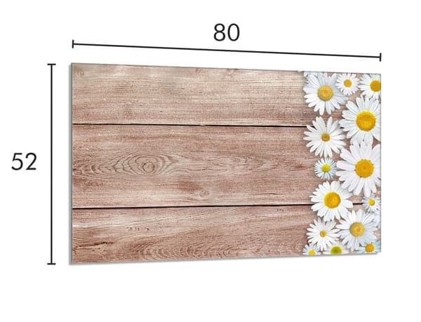 Skyddsplåt för spis i glas 80x52 trä