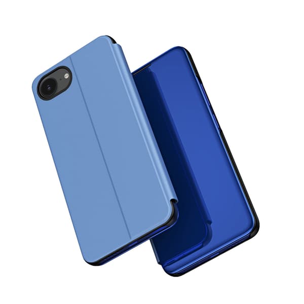 iPhone 16e Clear View -kotelo läppäkannella - sininen