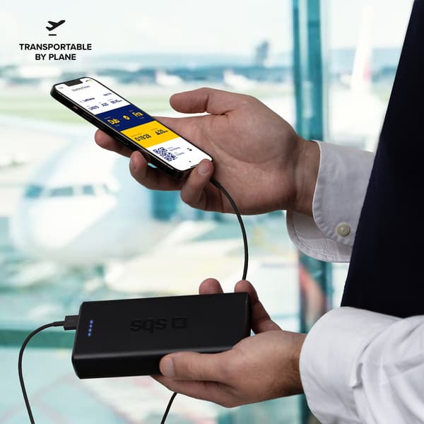 Powerbank 20000 mAh USB-A USB-C - sort