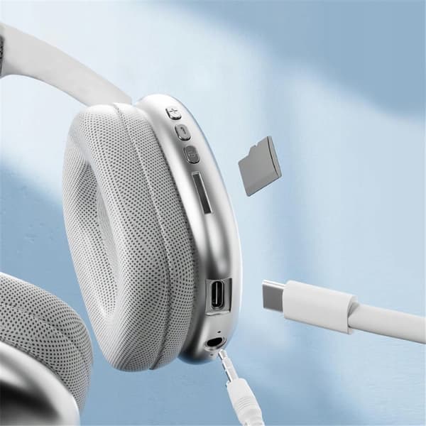 SL06 trådlösa Bluetooth 5.0 hörlurar med mikrofon vit