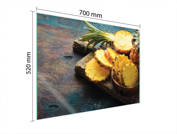 GLASBESKYTTELSESPLADE TIL KOMFUR 70x52 ANANAS