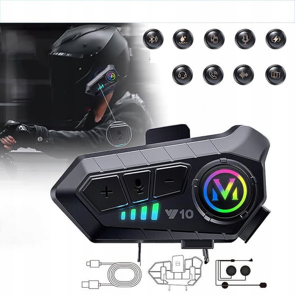 BLUETOOTH Y10 UNIVERSAL MOTORCYKELINTERCOM MED HYBRIDMIKROFON