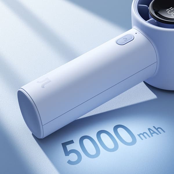 Mini bärbar fläkt 5000mAh LED - blå