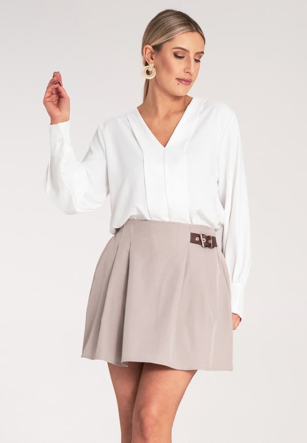 Kort kjol elegant beige strl S/M
