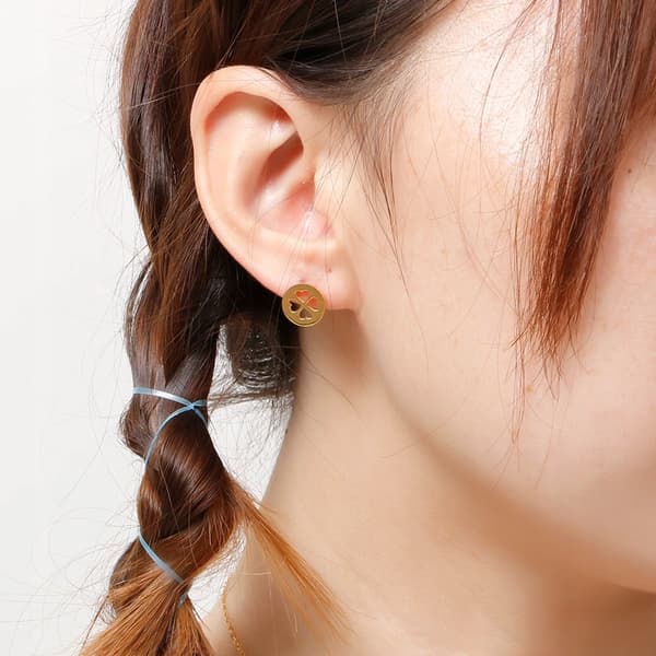 SET: COLLAR y PENDIENTES Oro 18k Acero