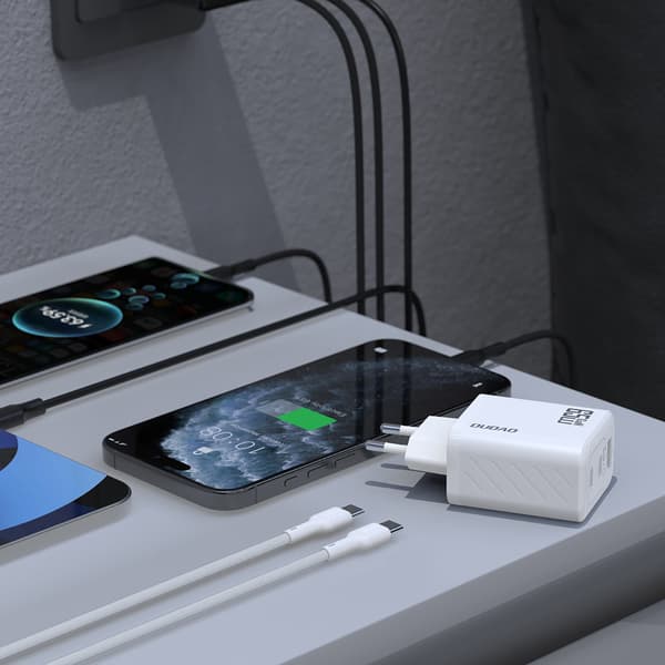Vægoplader A29 GaN USB-C USB-A 65W - hvid