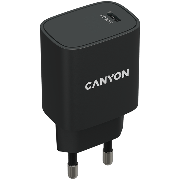 CANYON H-20-02 PD 20W USB-C Sort Vægoplader