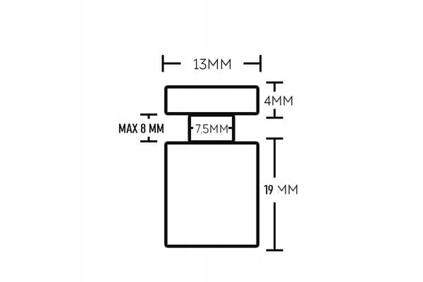 Monteringsafstandsstykke 13x19 sort mat