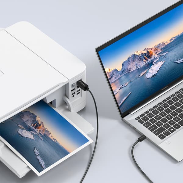 Tulostin-skannerikaapeli USB-B - USB-C 2m - musta