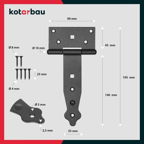 Pavilion-sarana 150mm musta - 2 kpl.