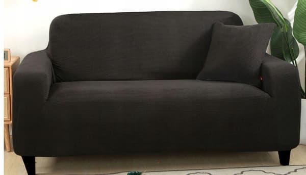 Sofföverdrag för soffa och soffsäng, 3-sits, svart jacquard