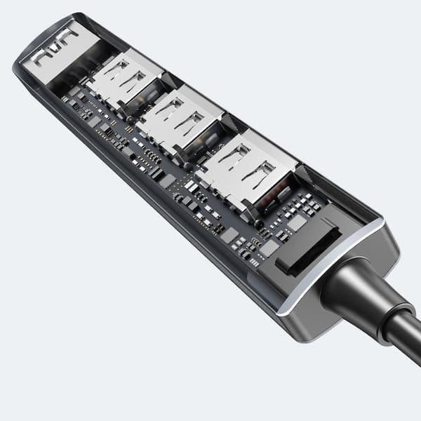 Unitek H1208A USB-hub 1xUSB-A 5 Gbps, 3xUSB-A 2.0 aluminium