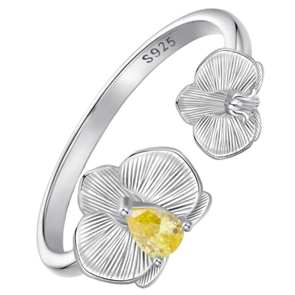 Silverring Justerbar Ring Orkidé Silver 925 Trusky