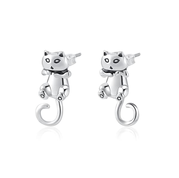 Pendientes de plata Pendientes de gato Pendientes de plata 925