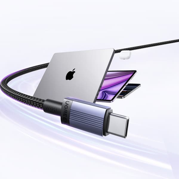 USB-C PD 100W 5A 1m kabel - Svart