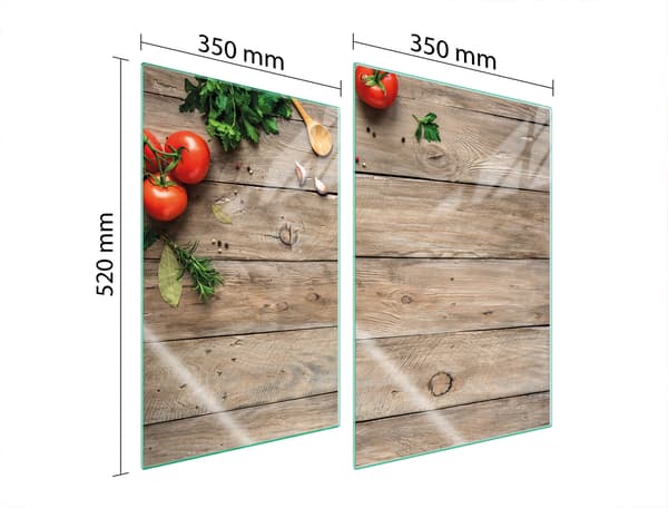 GLASSKYDDSPLÅT FÖR KÖK 2x35x52 TRÄ