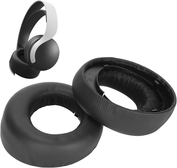 Svampeørepuder til SONY PS5 Wireless PULSE 3D Protein Læder Sort