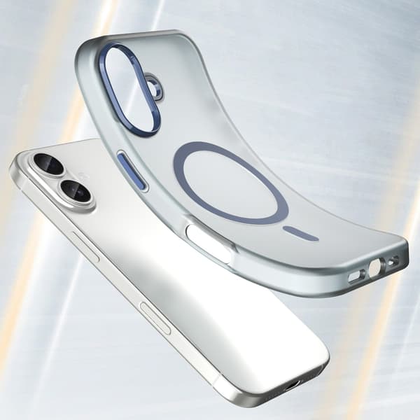 Magnetisk, slidstærkt MagSafe-cover til iPhone 17 - Matblå