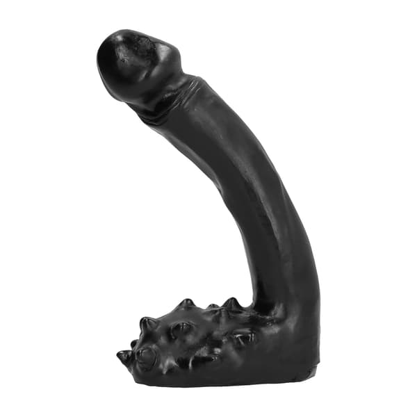 All Black Dildo stærkt buet 19 cm