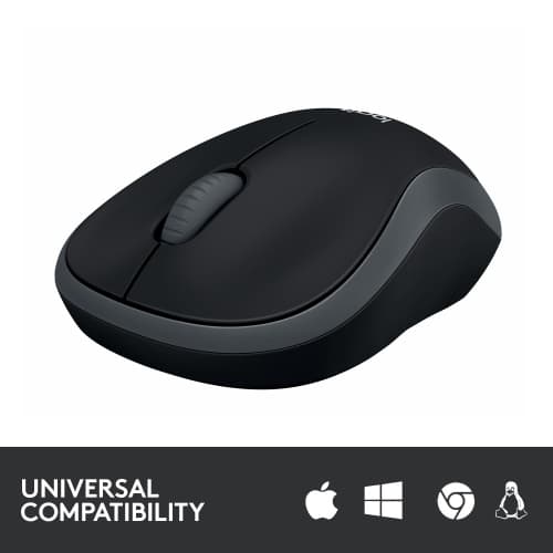 Logitech M185 trådløs mus, RF trådløs, 1000 DPI, sort/grå