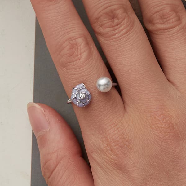 Anillo de Plata Anillo Ajustable Concha Perla Plata 925 Trusky