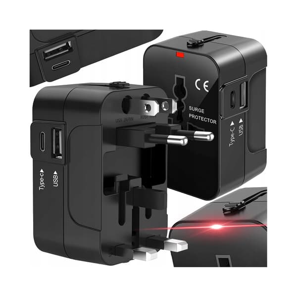 Rejseadapter stikdoserAdapter USA Storbritannien verden over USB-C PD-oplader