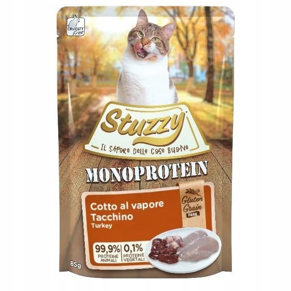 VÅDFOD TIL KATTE STUZZY Monoprotein KALKUN 16x85g