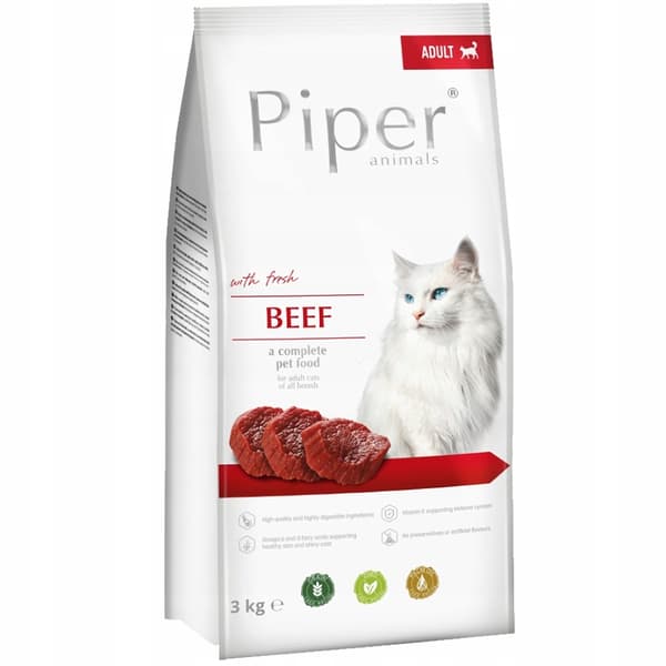 DOLINA NOTECI DRY Piper kattefoder med oksekød 3x3kg
