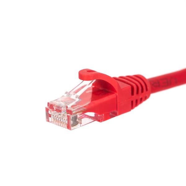 Patchkabel RJ45, Netrack gjuten kapsling, kat. 5e UTP, 0,5m röd