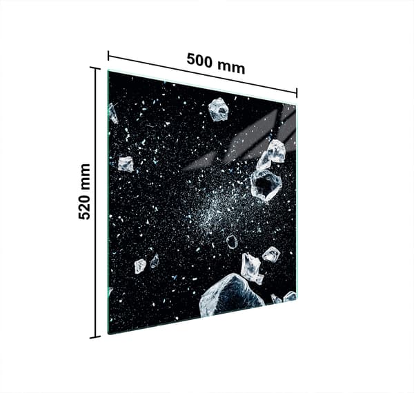 GLASSKYDDSPLÅT FÖR SPIS 50x52 ICE