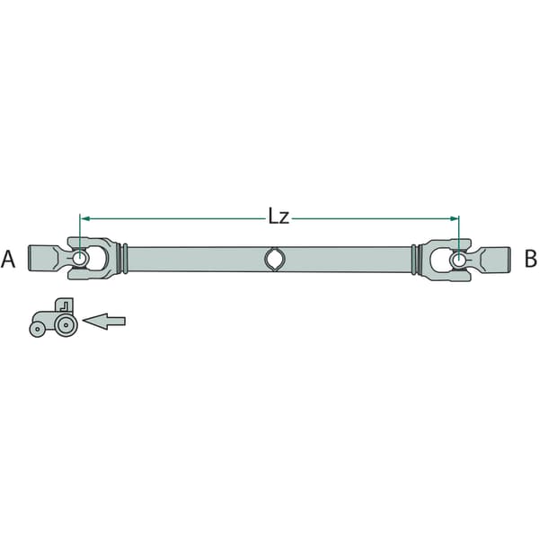 PTO-aksel citron G3/G4 1210mm