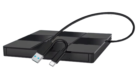 Eksternt drev CD/DVD-brænder til Windows/Mac/Linux 4xUSB 1xUSB-C SD/TF