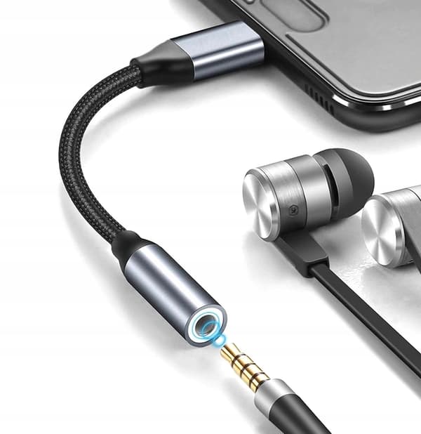 USB-C til mini jack adapter med DAC 3,5 mm AUX