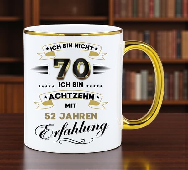 Rolig mugg, present till en 70-årsdag