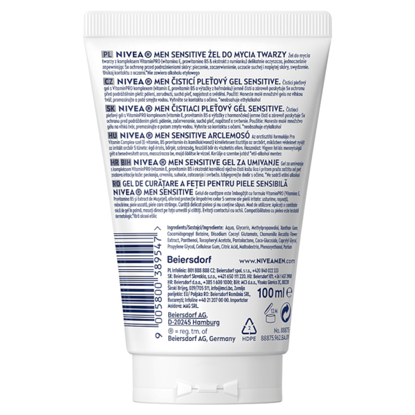 NIVEA MEN Sensitive rensende ansigtsvaskegel til mænd 100ml