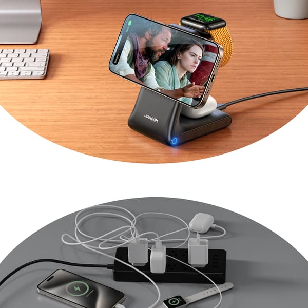 3-i-1 trådløs oplader med MagSafe - Sort