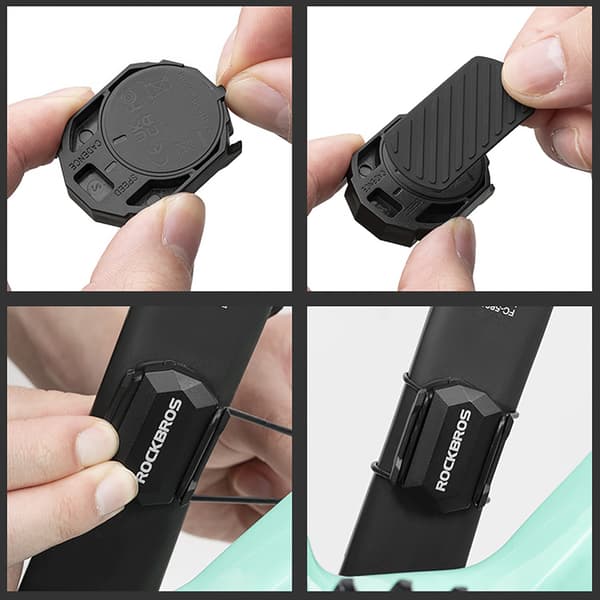 2-i-1 ANT+ Bluetooth hastigheds- eller kadencesensor til cykel - Sort