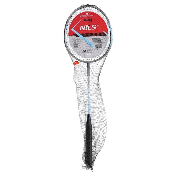 NRZ002 STÅL / BADMINTON SET 2 RACKETAR + NILS SHUTTLE