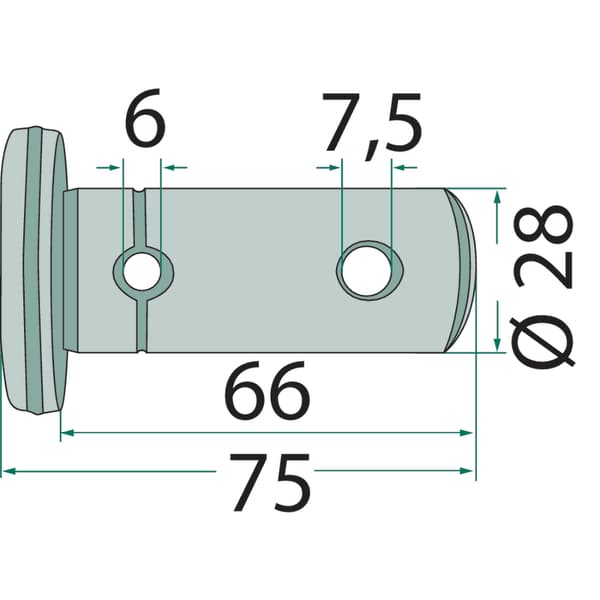 Hængselstift 28x75mm til Kuhn 58757700