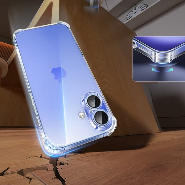 Bright Cushion CA101 Skyddsskal till iPhone 16 Plus - Transparent