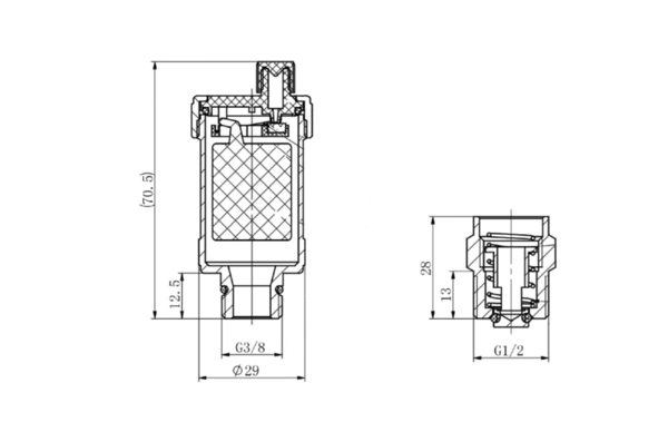 Valx automatisk luftudløbsventil 1/2″ messing til centralvarme installationer