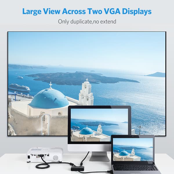 Skærmdeler, Video VGA-adapter - 2x VGA sort