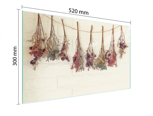 GLAS SKÆREBRÆT 52x30 BLOMSTER
