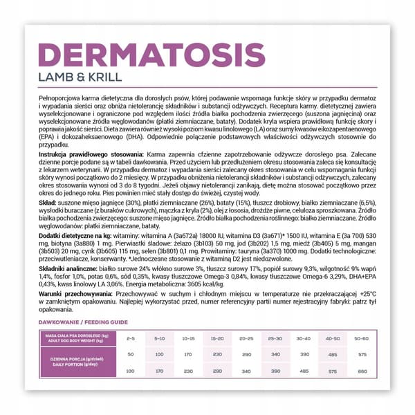 VetExpert Veterinary Diet Derm Lamm & Krill 12kg