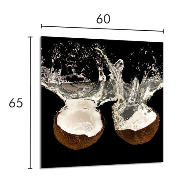 GLASPANEL FÖR KÖK 60x65 Kokosnöt