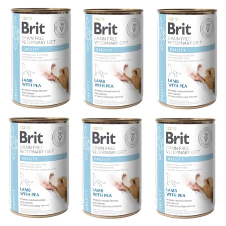 BRIT Grain Free Vet Diets Hundefedme Lam & Ærter - vådfoder til hunde - 6x400 g