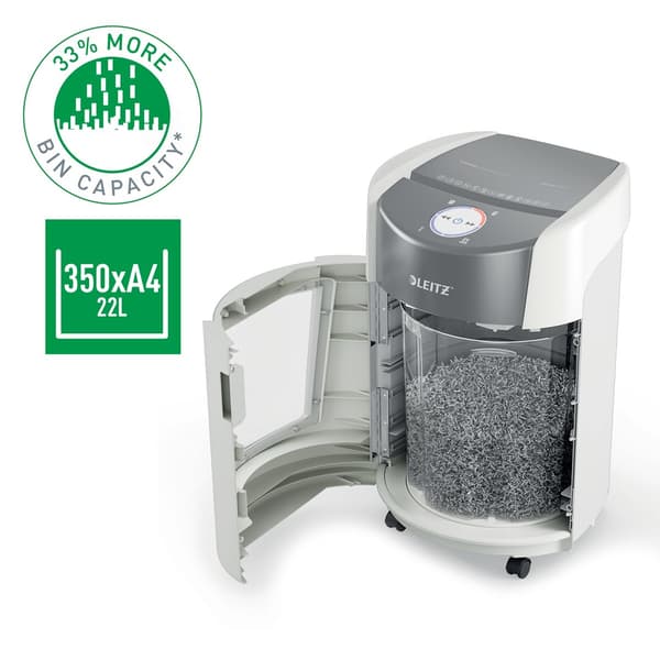 Leitz IQ Optimax 350 makulator, P5, 8 ark, 22 l