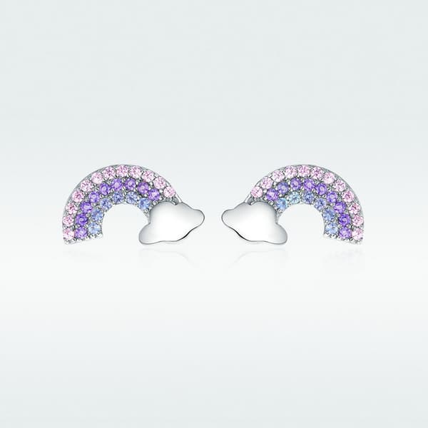 Pendientes de plata Pendientes arcoíris Plata S925