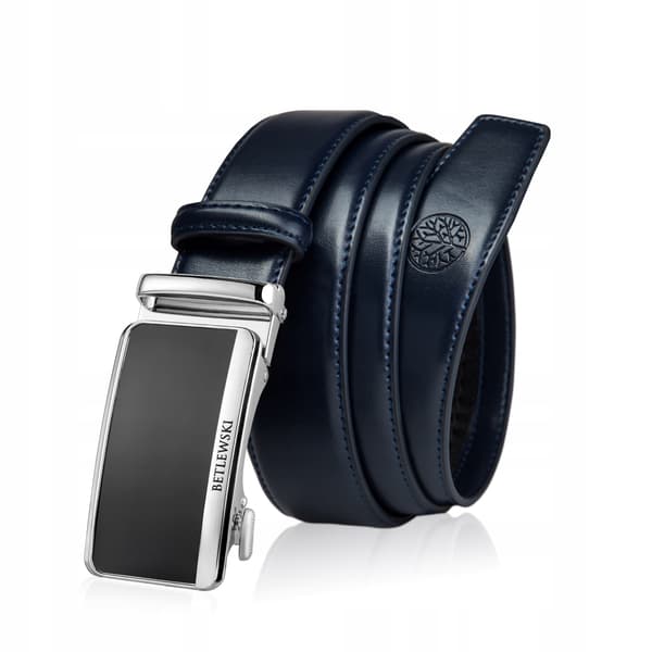 C35-BL NAVY 105 ELITE herrelæderbælte + CERTIFIKAT