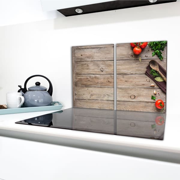 Glasbeskyttelsesplade til komfur 2x40x52 Træ